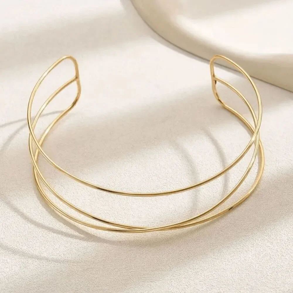 Triple Layer Gold Boho Choker Necklace